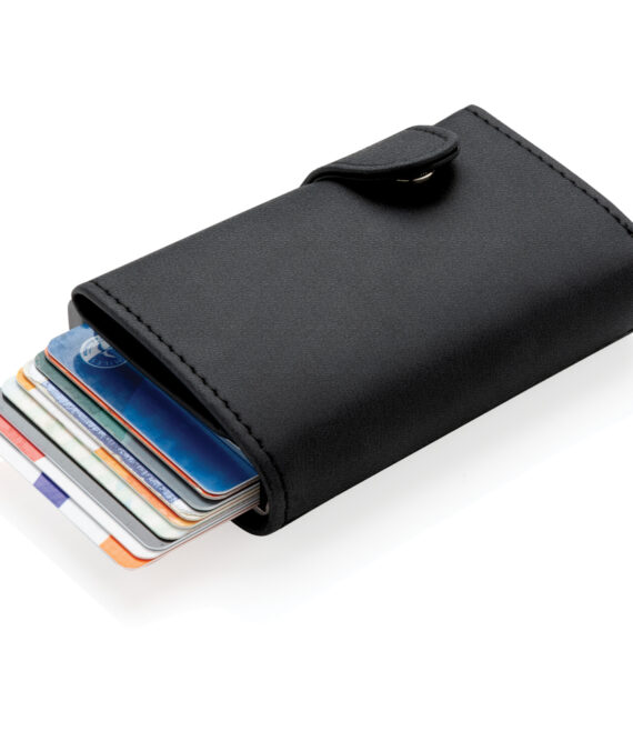 XD Collection Standard aluminium RFID cardholder with PU wallet