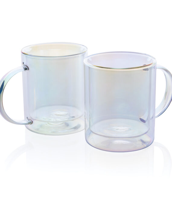 XD Collection Deluxe double wall electroplated glass mug