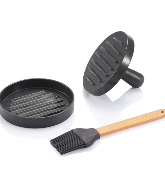 XD Collection BBQ set with hamburger press and brush