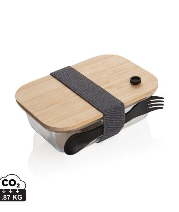 XD Collection Glass lunchbox with bamboo lid