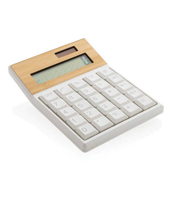 XD Collection Utah RCS recycled plastic and  bamboo calculator