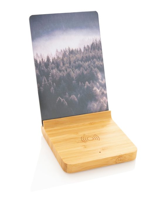 XD Collection Bamboo 5W wireless charger with photo frame