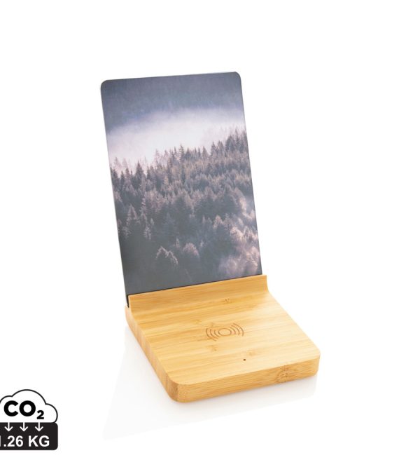 XD Collection Bamboo 5W wireless charger with photo frame