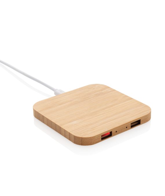 XD Collection Bamboo 5W wireless charger with USB