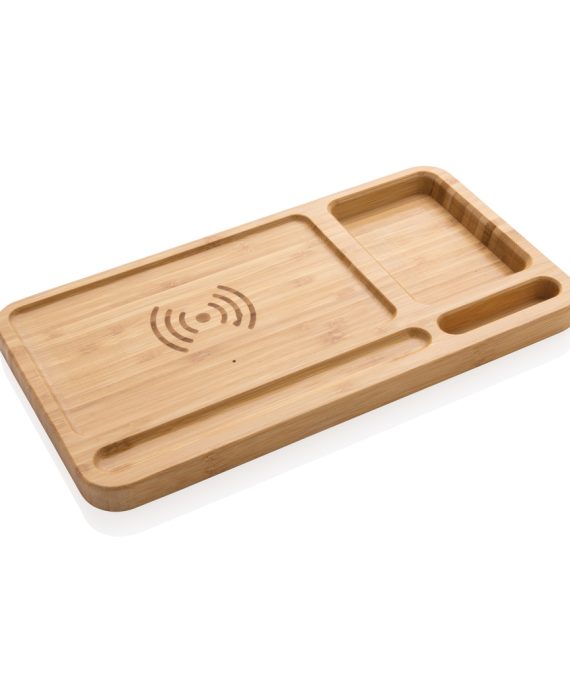 XD Collection Bamboo desk organiser 10W wireless charger