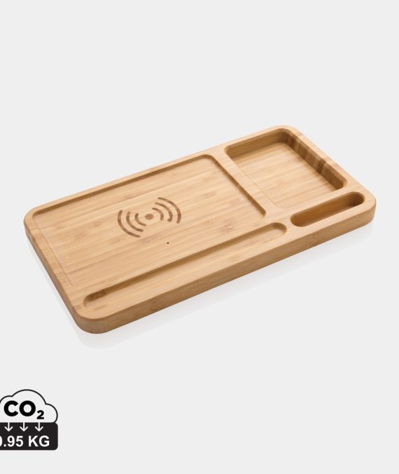 XD Collection Bamboo desk organiser 10W wireless charger