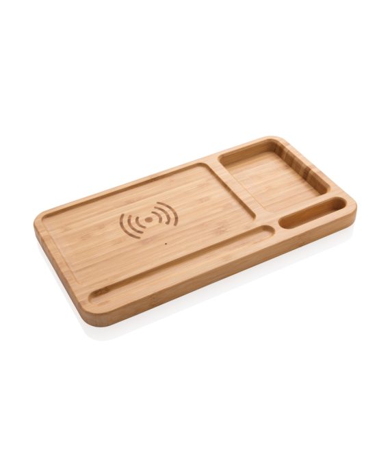 XD Collection Bamboo desk organiser 5W wireless charger