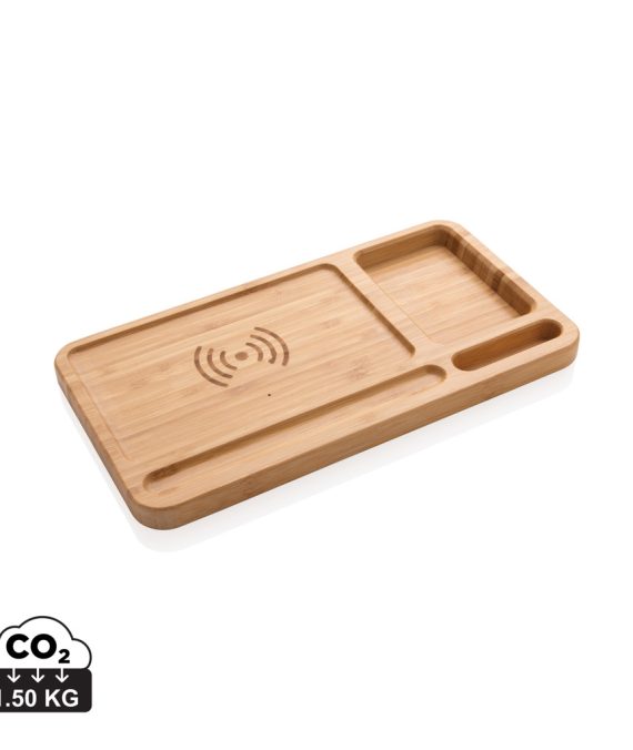 XD Collection Bamboo desk organiser 5W wireless charger