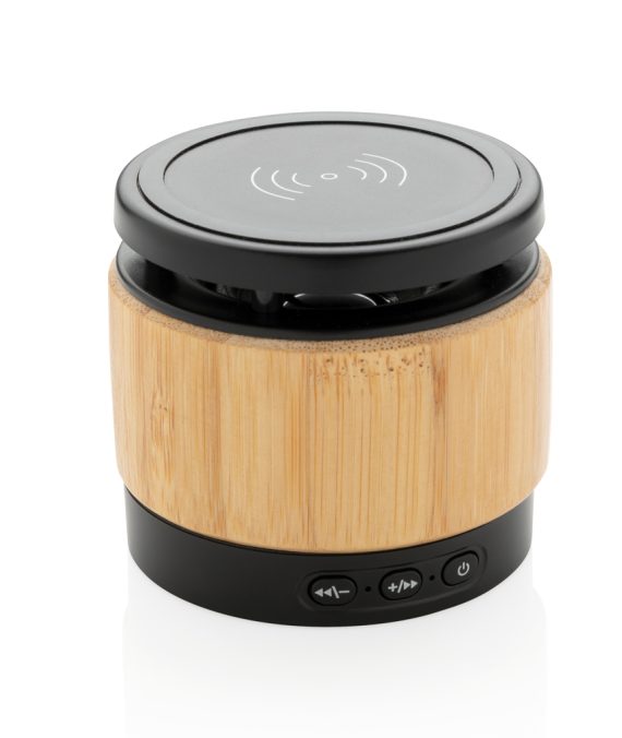 XD Collection Bamboo wireless charger speaker