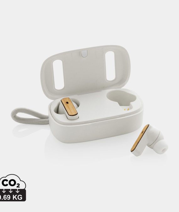 XD Collection RCS recycled plastic & bamboo TWS earbuds