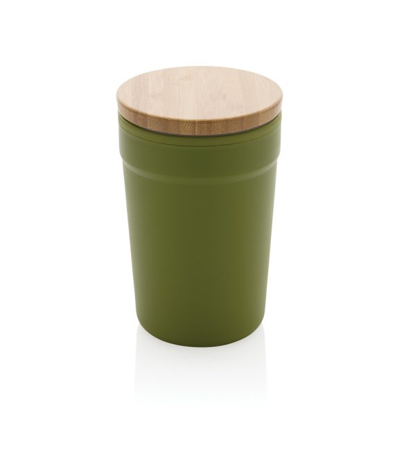 XD Collection GRS certified recycled PP mug with bamboo lid