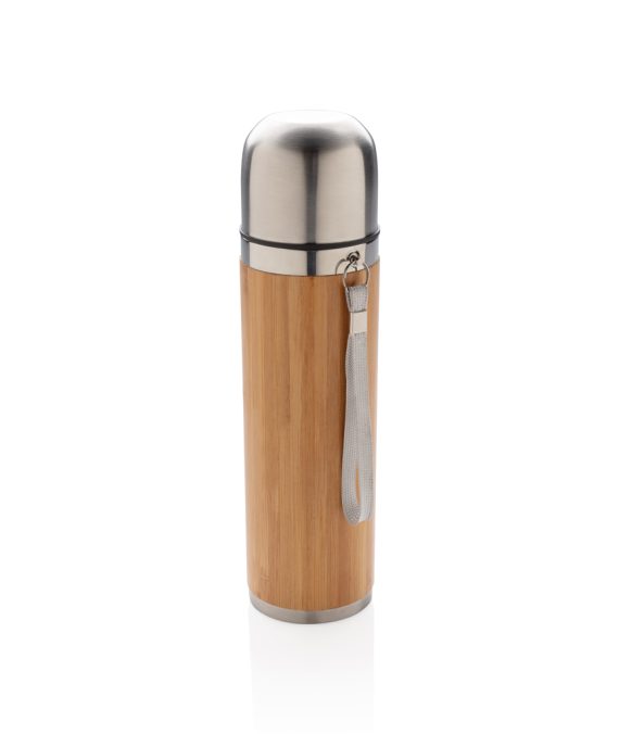 XD Collection Bamboo vacuum travel flask