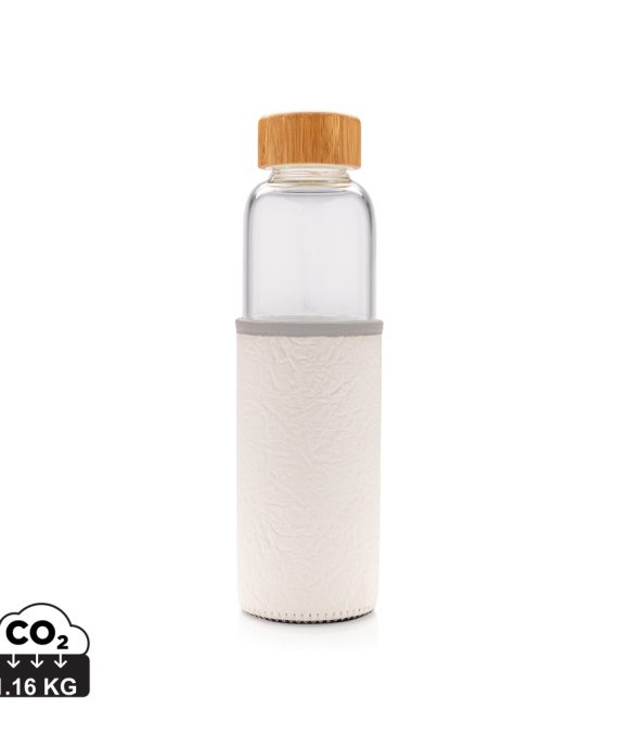 XD Collection Glass bottle with textured PU sleeve