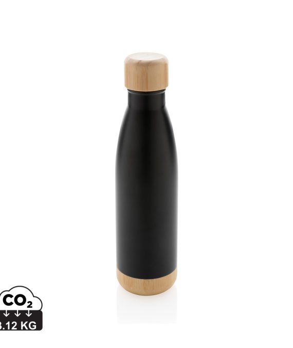 XD Collection Vacuum stainless steel bottle with bamboo lid and bottom