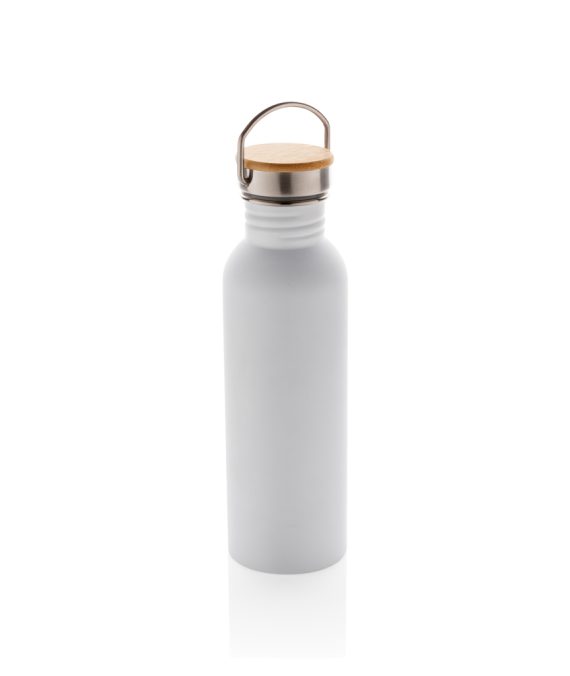 XD Collection Modern stainless steel bottle with bamboo lid