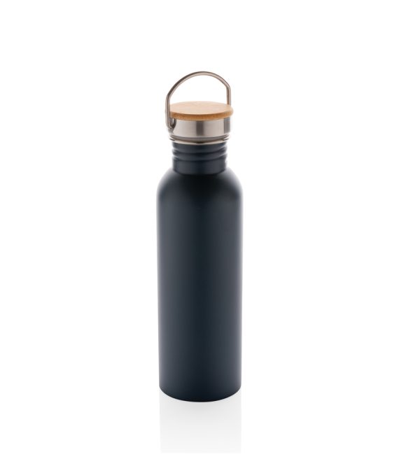 XD Collection Modern stainless steel bottle with bamboo lid