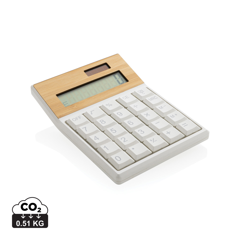 XD Collection Utah RCS recycled plastic and  bamboo calculator