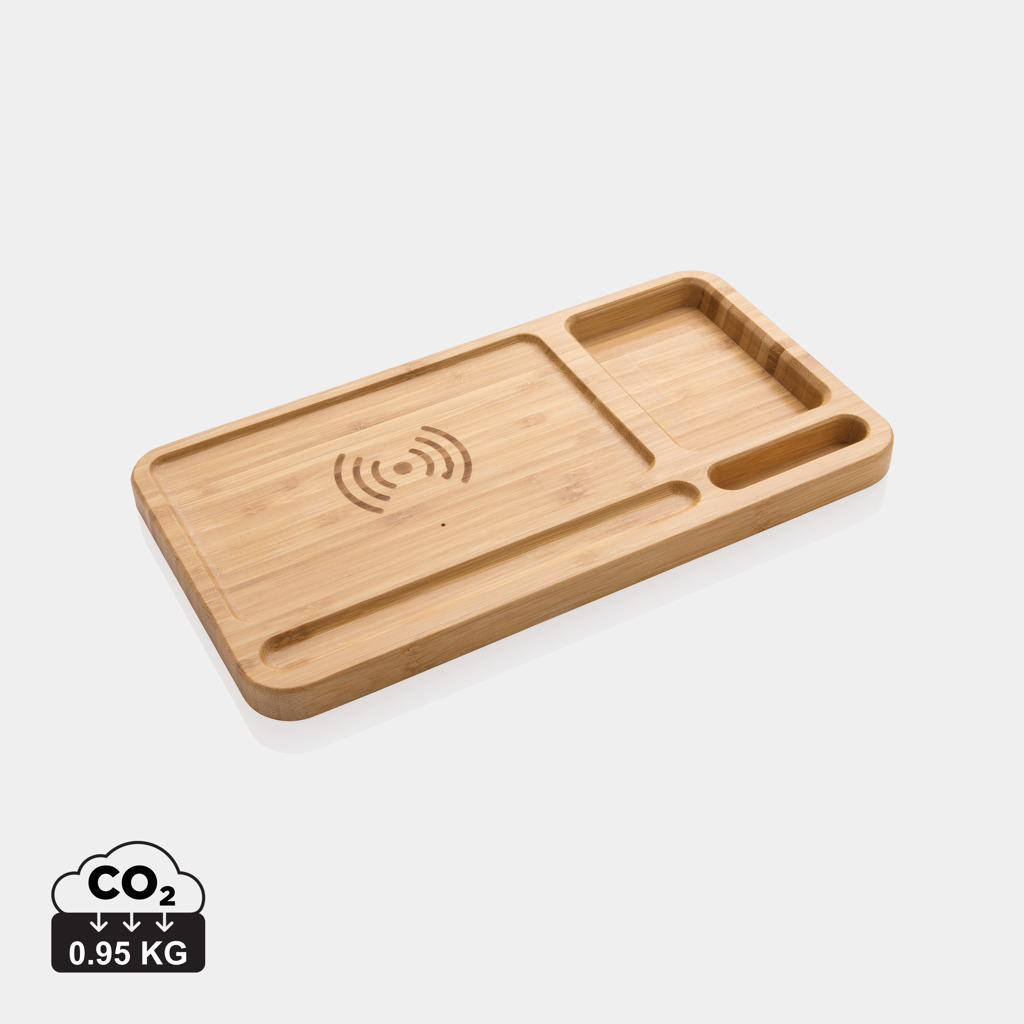 XD Collection Bamboo desk organiser 10W wireless charger