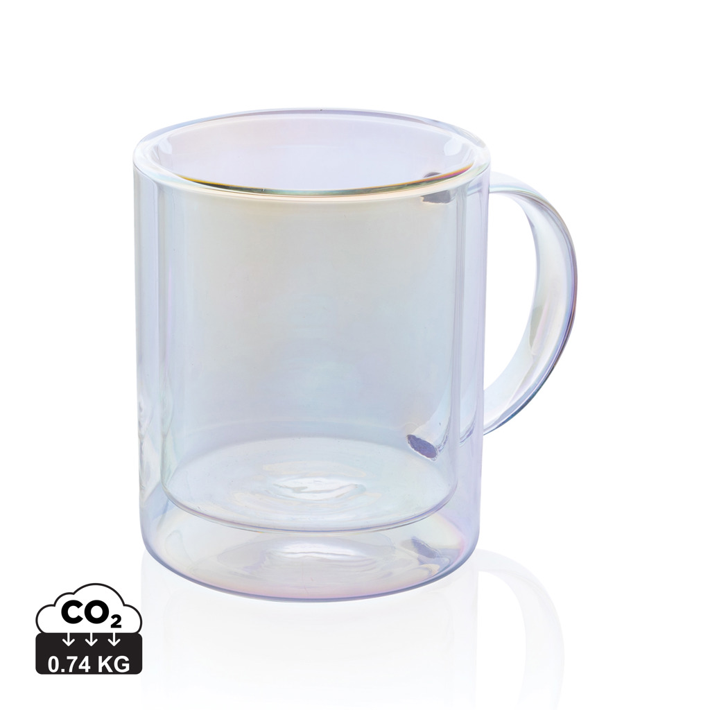 XD Collection Deluxe double wall electroplated glass mug
