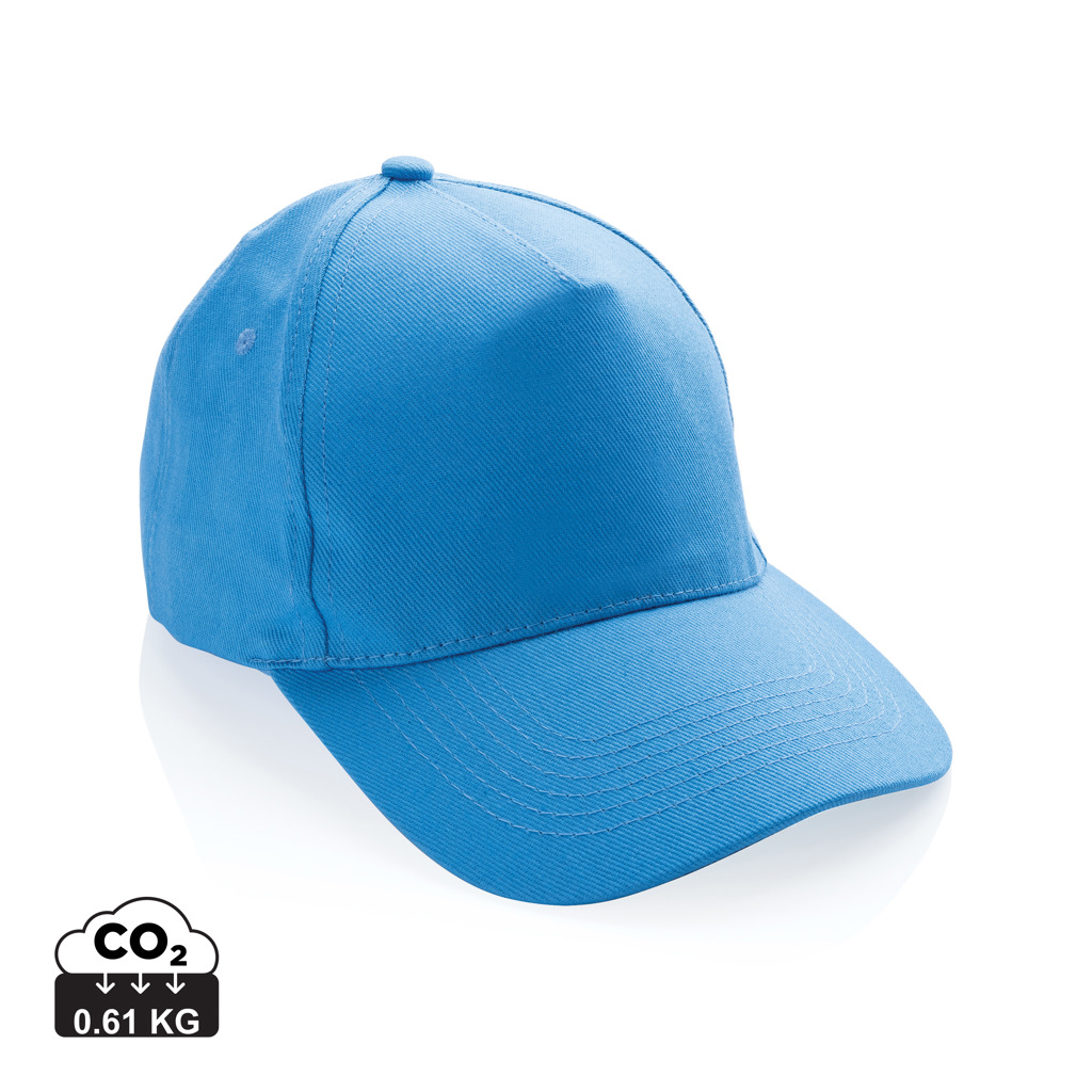 XD Collection Impact 5panel 280gr Recycled cotton cap with AWARE™ tracer