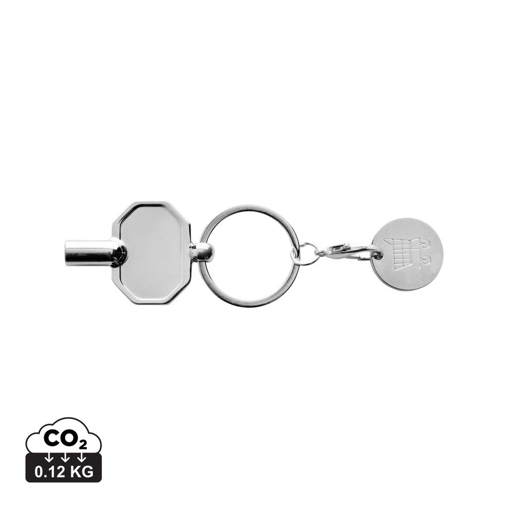 XD Collection RCS recycled zinc alloy radiator key keychain with coin