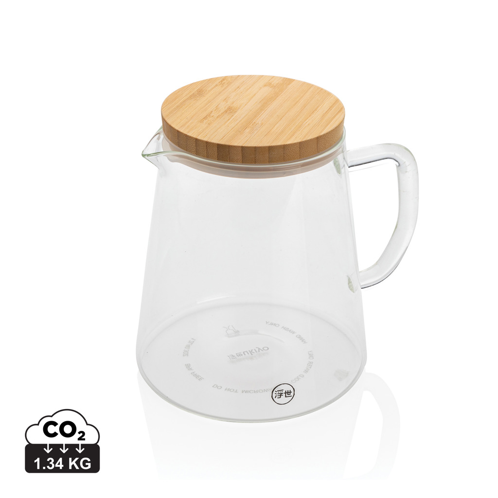 Ukiyo Ukiyo borosilicate glass carafe with bamboo lid 1.2L