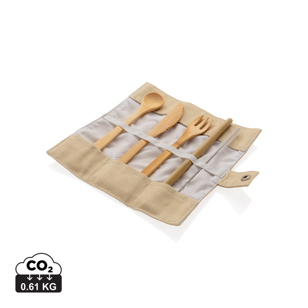 XD Collection Reusable bamboo travel cutlery set