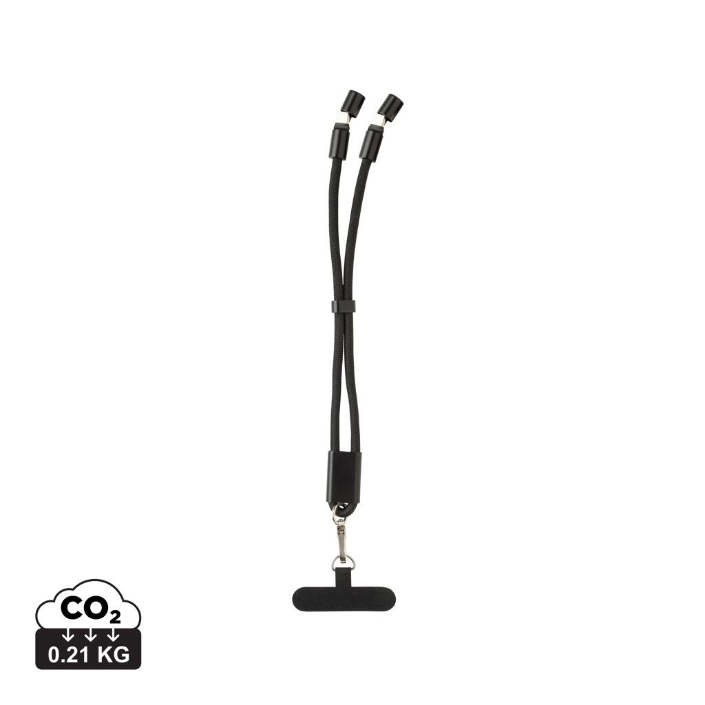 XD Collection LoopAmp RCS RPET adjustable phone wrist strap 60W cable