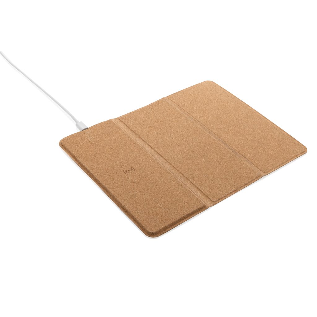XD Collection 10W wireless charging cork mousepad and stand