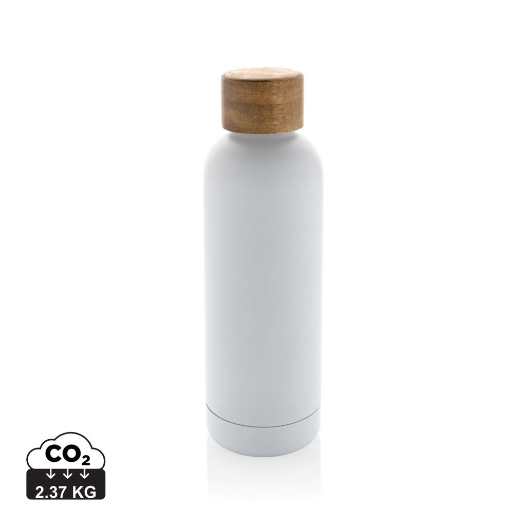 XD Collection Wood RCS certified recycled stainless steel vacuum bottle