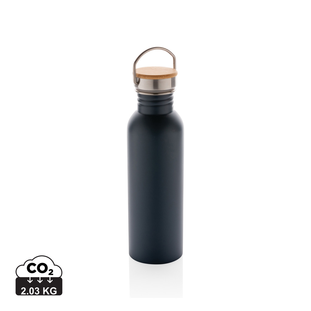 XD Collection Modern stainless steel bottle with bamboo lid