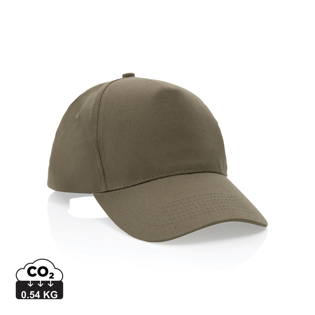 XD Collection Impact 5 panel 190gr Recycled cotton cap with AWARE™ tracer