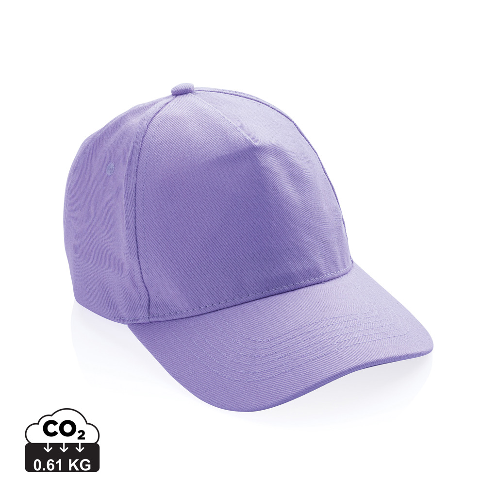 XD Collection Impact 5panel 280gr Recycled cotton cap with AWARE™ tracer