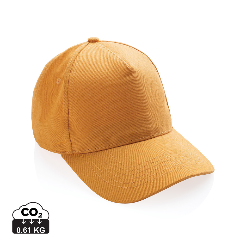 XD Collection Impact 5panel 280gr Recycled cotton cap with AWARE™ tracer