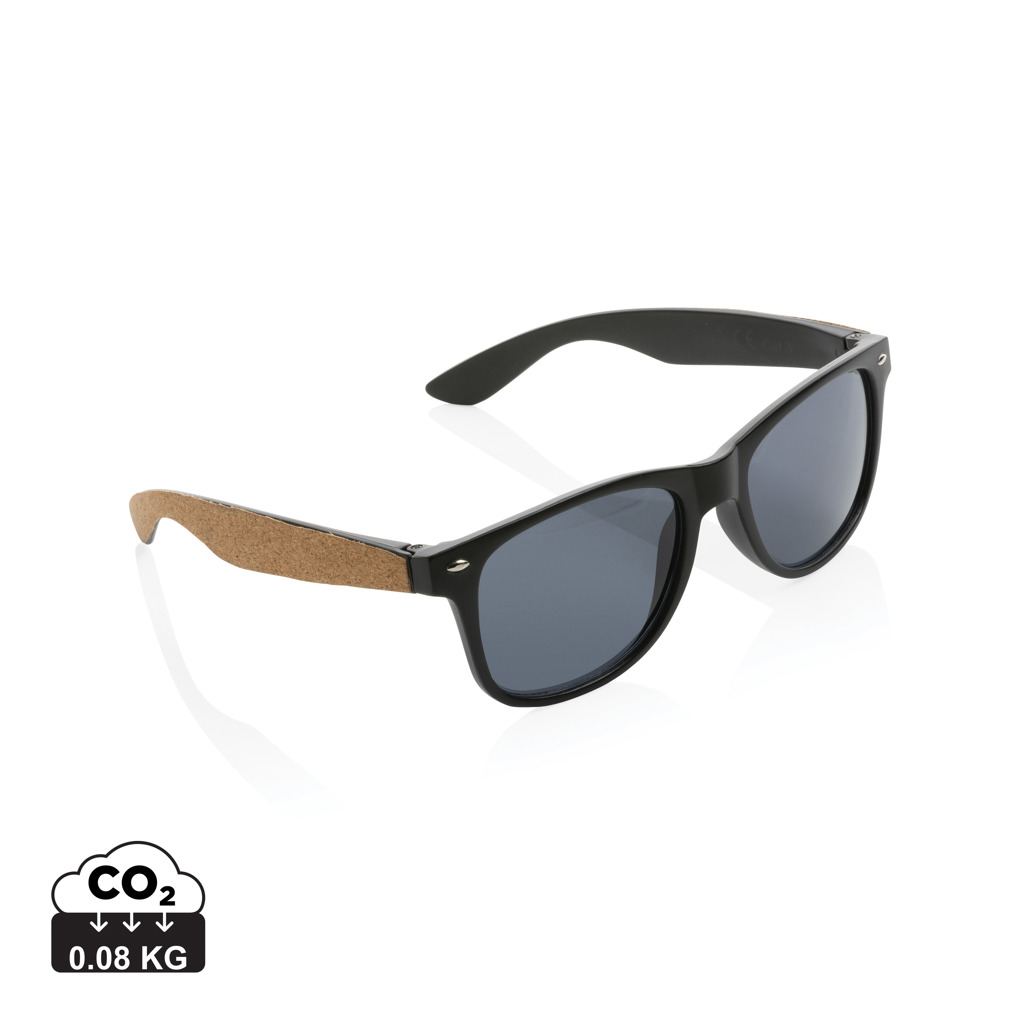 XD Collection GRS recycled PC plastic sunglasses with cork