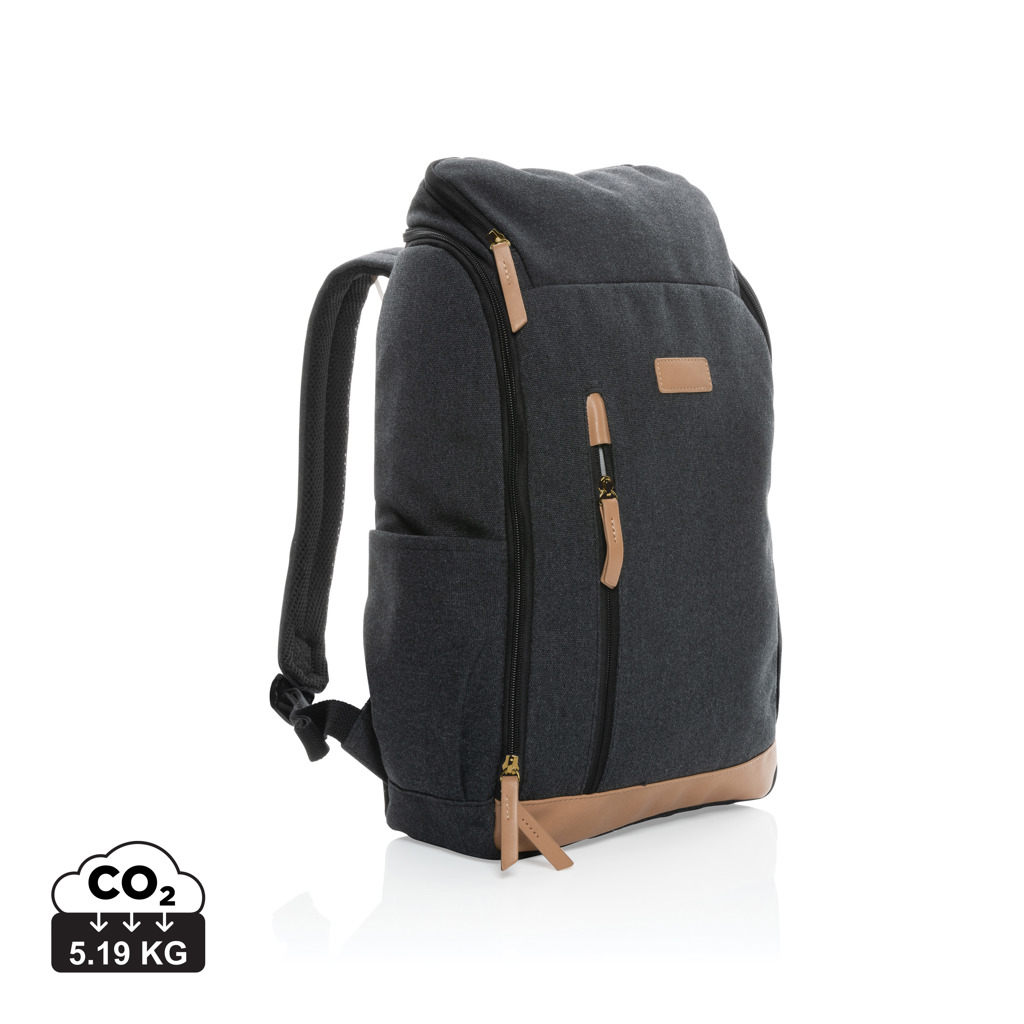 XD Collection Impact AWARE™ 16 oz. recycled canvas 15″ laptop backpack