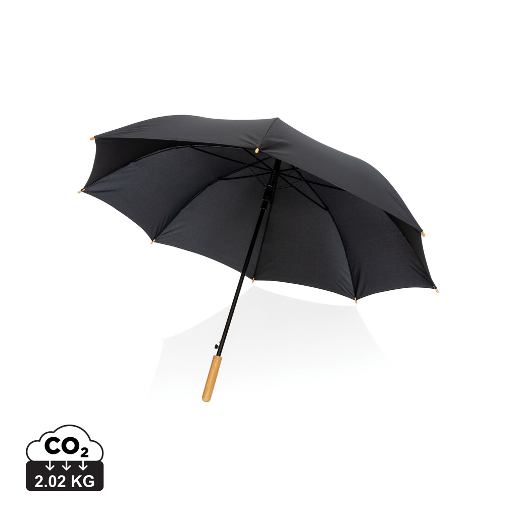 XD Collection 27″ Impact AWARE™ RPET 190T auto open bamboo umbrella