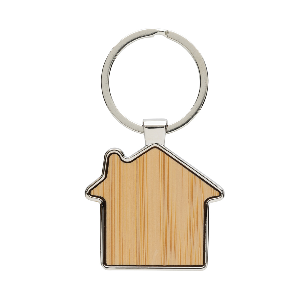 XD Collection RCS recycled zinc alloy house keychain with bamboo