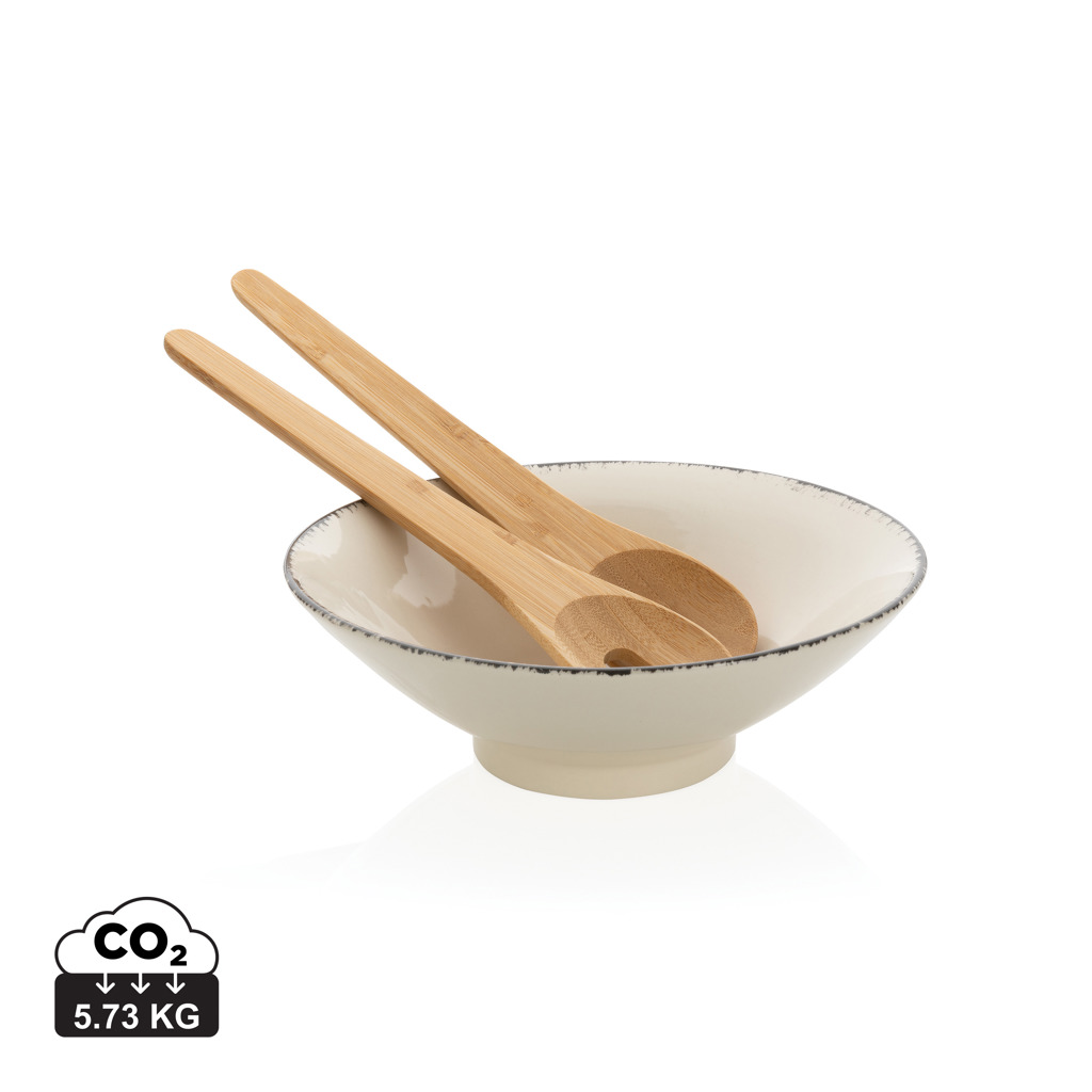 Ukiyo Ukiyo salad bowl with bamboo salad server