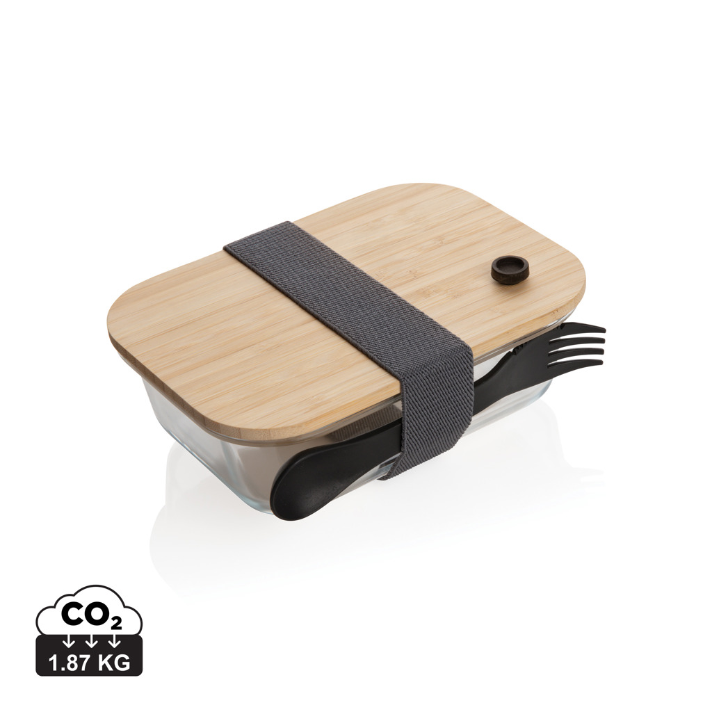 XD Collection Glass lunchbox with bamboo lid