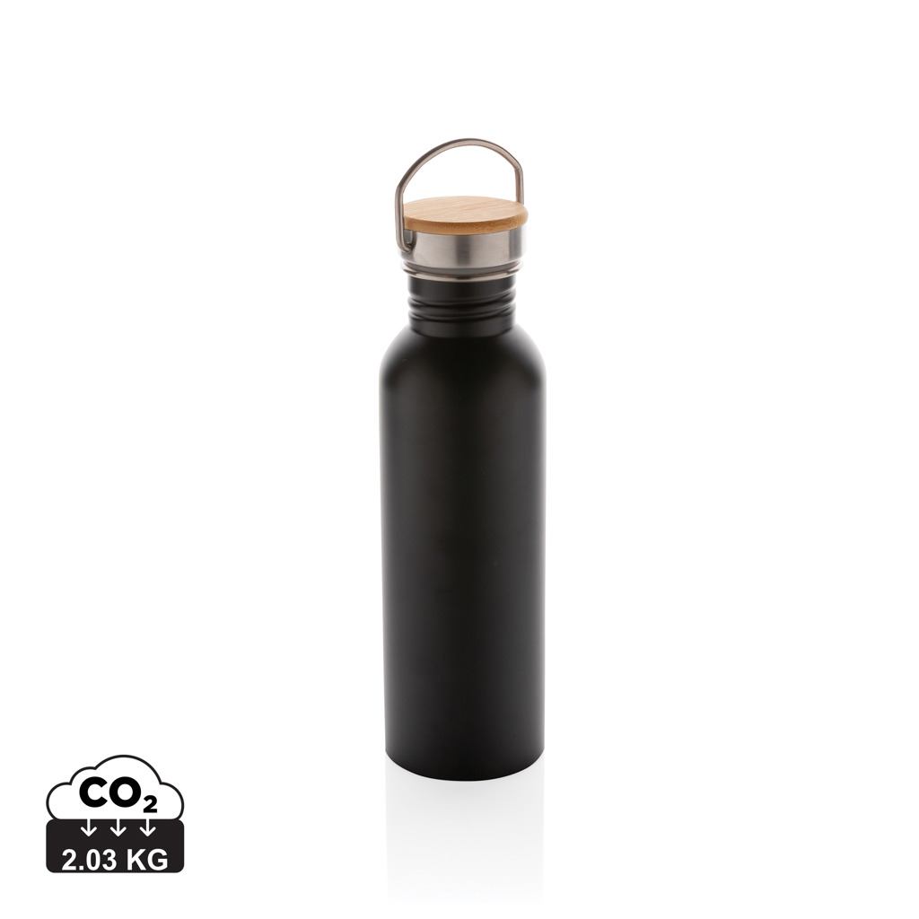 XD Collection Modern stainless steel bottle with bamboo lid