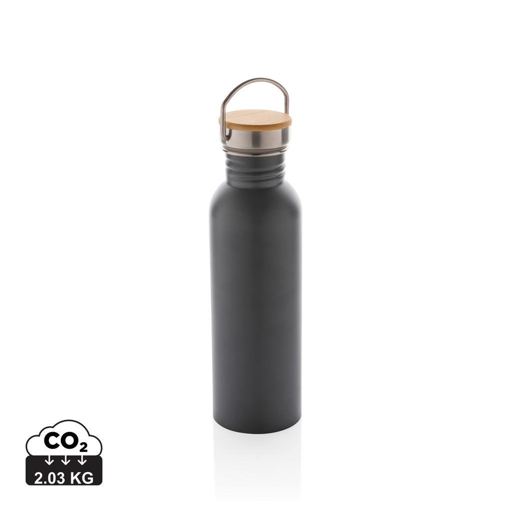 XD Collection Modern stainless steel bottle with bamboo lid