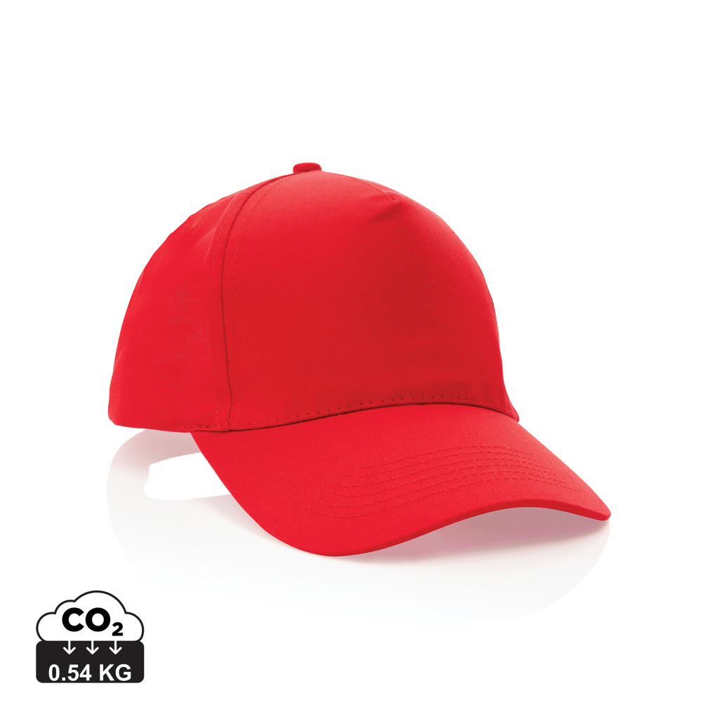 XD Collection Impact 5 panel 190gr Recycled cotton cap with AWARE™ tracer