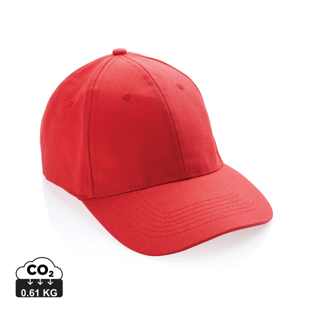 XD Collection Impact 6 panel 280gr Recycled cotton cap with AWARE™ tracer