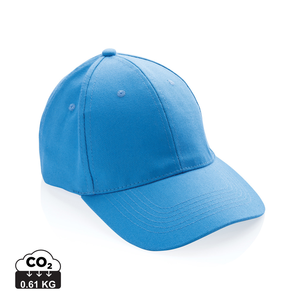 XD Collection Impact 6 panel 280gr Recycled cotton cap with AWARE™ tracer
