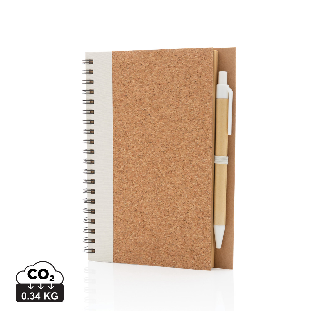 XD Collection Cork spiral notebook with pen