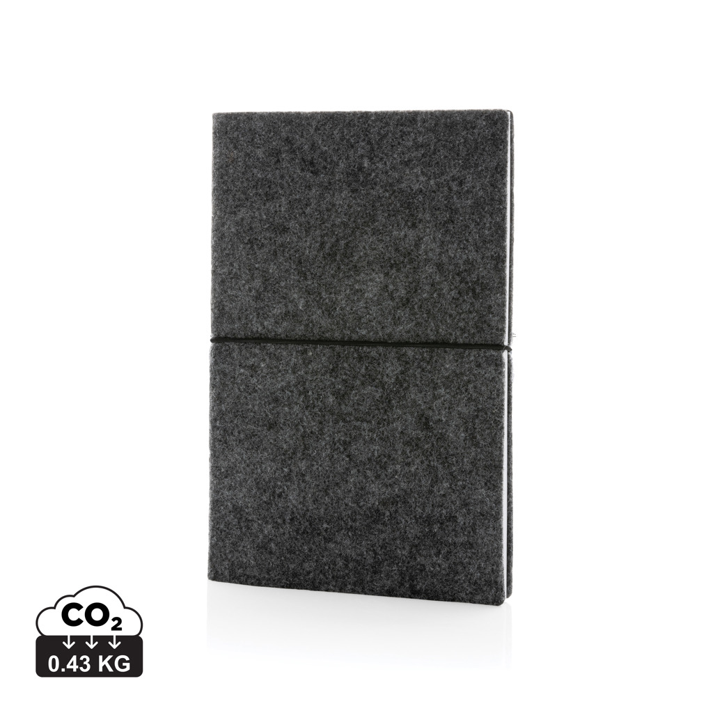 XD Collection GRS certified recycled felt A5 softcover notebook
