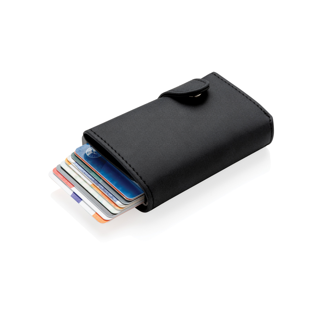 XD Collection Standard aluminium RFID cardholder with PU wallet