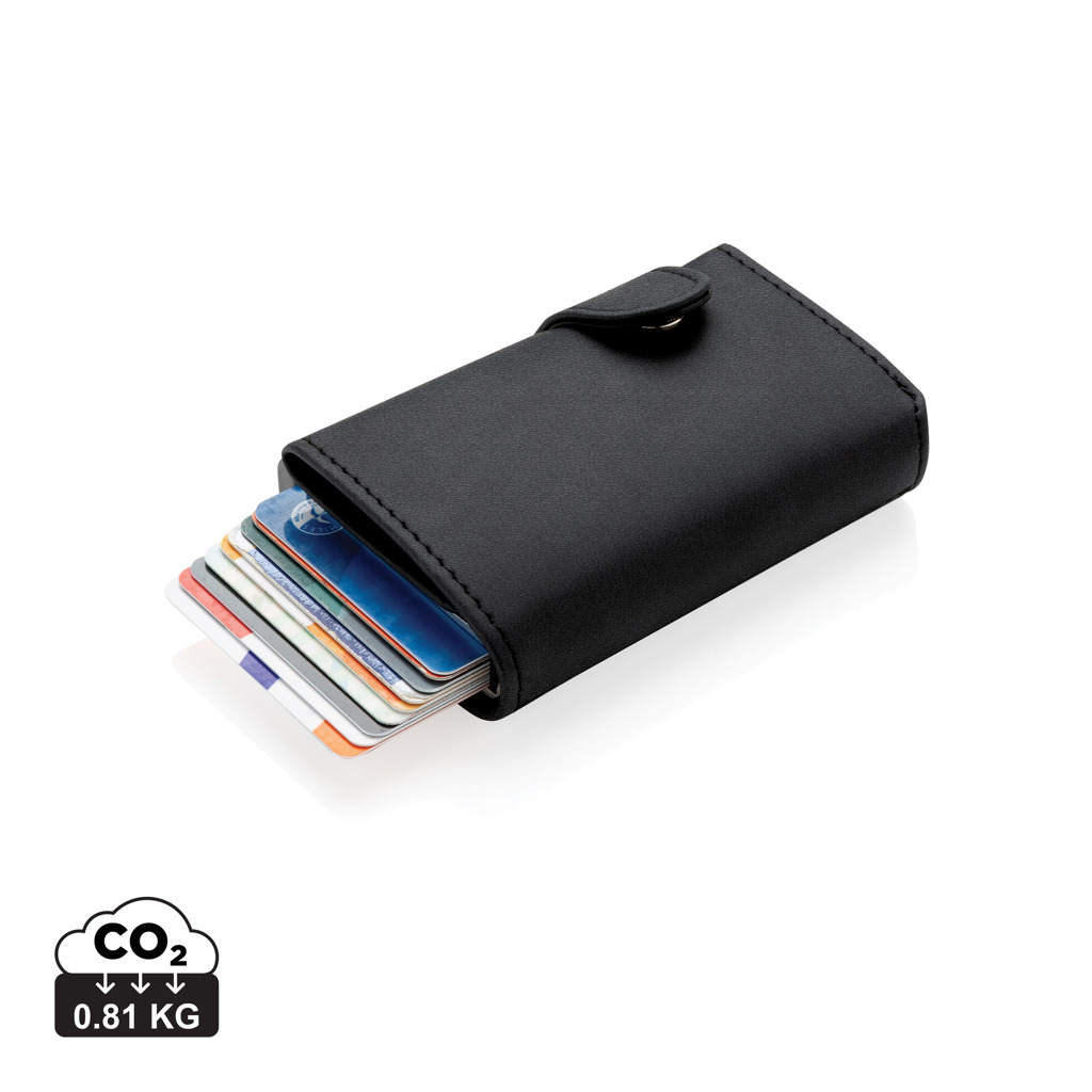 XD Collection Standard aluminium RFID cardholder with PU wallet