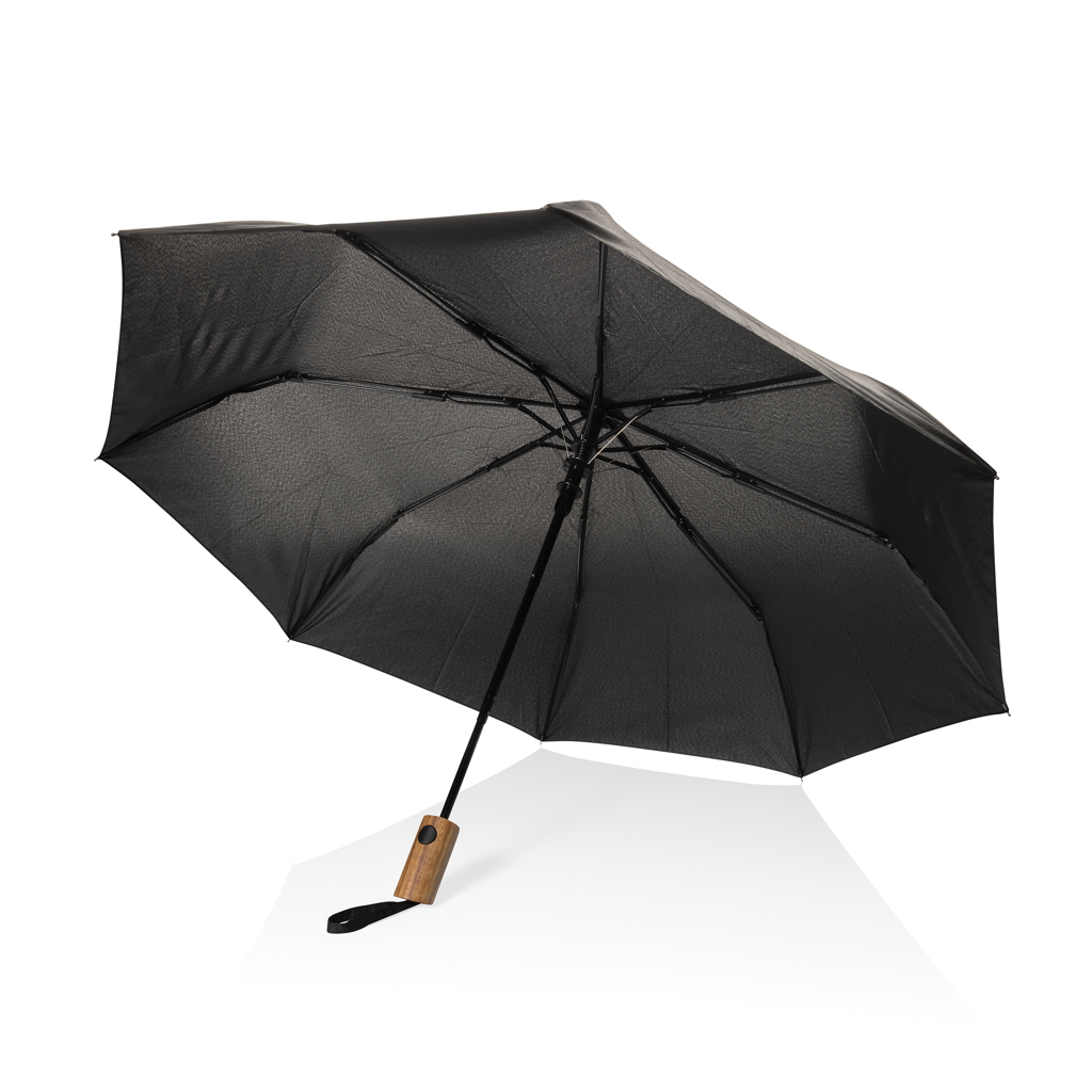 XD Collection Kaycey 21″ AWARE™ RPET Acacia wood mini auto open umbrella
